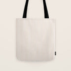 Classic Small Beige Burlap French Mattress Ticking Double Stripes Tote Bag Gallery Image 1
