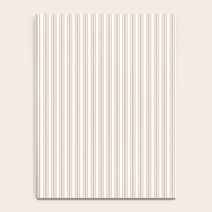 Classic Small Beige Burlap French Mattress Ticking Double Stripes Notebook Gallery Image 4
