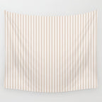 Classic Small Beige Burlap French Mattress Ticking Double Stripes Wall Tapestry Gallery Image 4