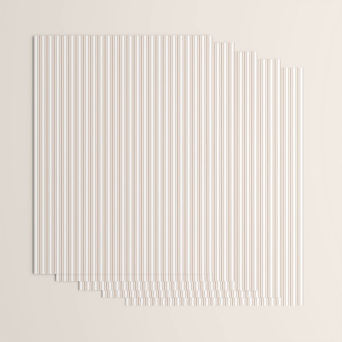 Classic Small Beige Burlap French Mattress Ticking Double Stripes Wrapping Paper Gallery Image 3