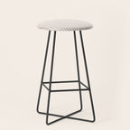 Classic Small Beige Burlap French Mattress Ticking Double Stripes Stool Gallery Image 1