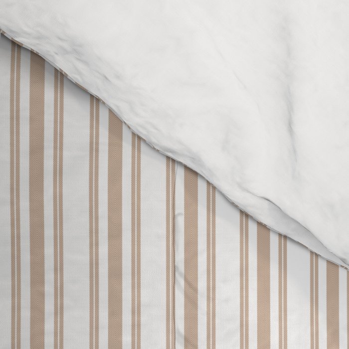 Classic Small Beige Burlap French Mattress Ticking Double Stripes Comforter Gallery Image 4