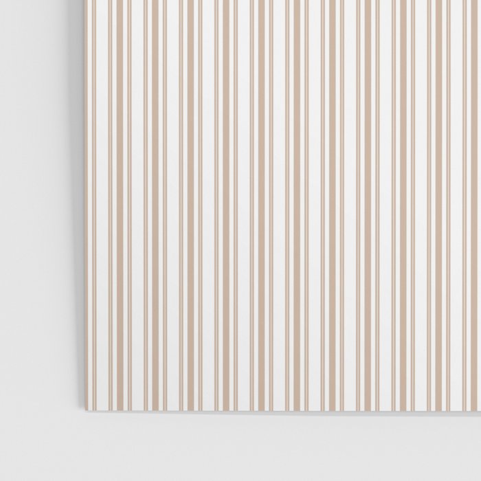 Classic Small Beige Burlap French Mattress Ticking Double Stripes Poster Gallery Image 3
