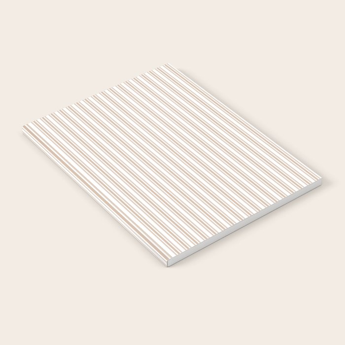 Classic Small Beige Burlap French Mattress Ticking Double Stripes Notebook Gallery Image 1