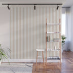 Classic Small Beige Burlap French Mattress Ticking Double Stripes Wall Mural Gallery Image 1