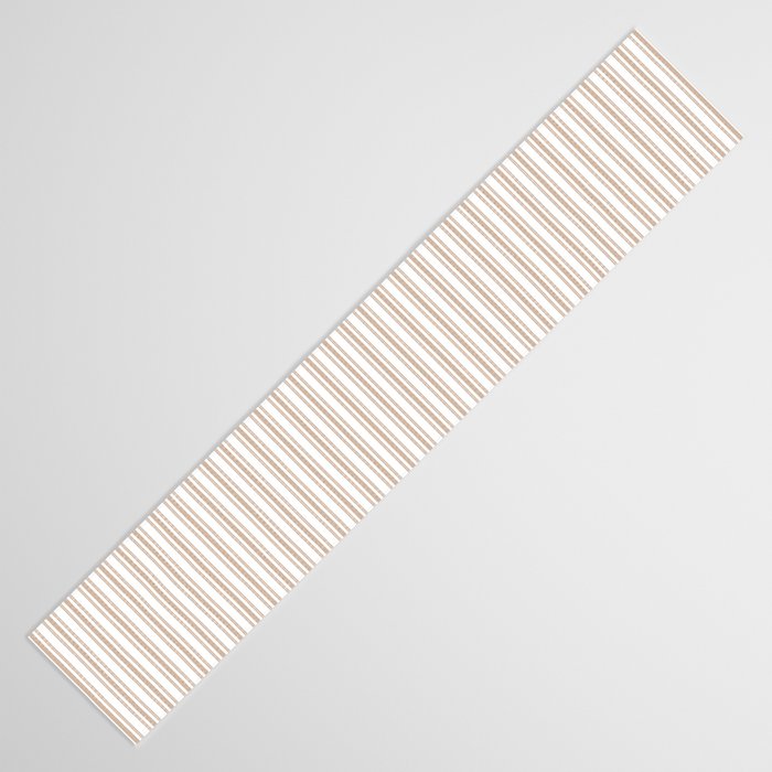 Classic Small Beige Burlap French Mattress Ticking Double Stripes Table Runner Gallery Image 3