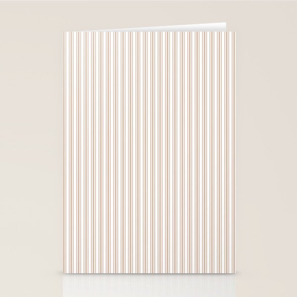 Classic Small Beige Burlap French Mattress Ticking Double Stripes Stationery Card Gallery Image 1