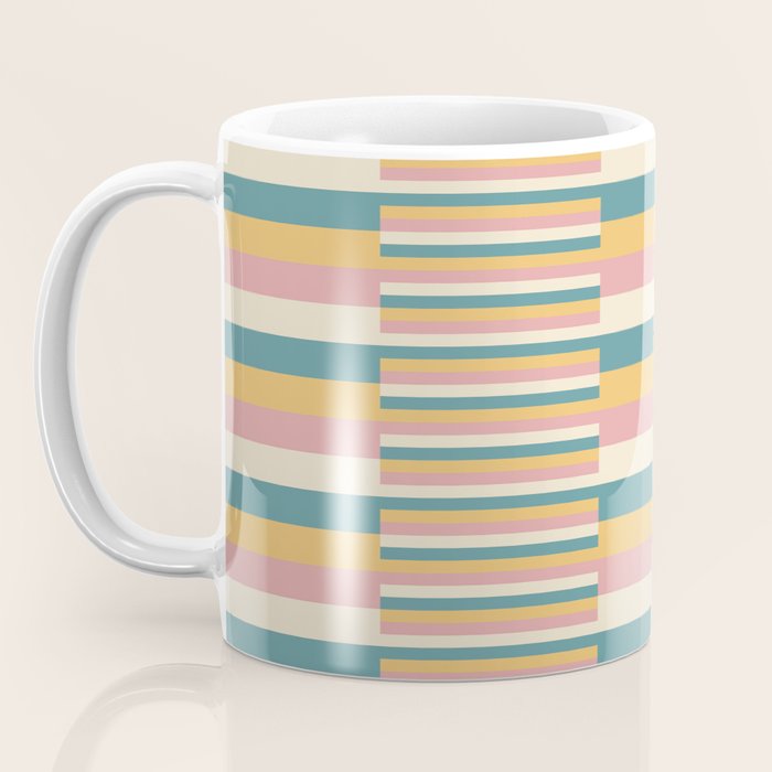 Mixed Stripes Pattern X Retro Summer Coffee Mug Gallery Image 3