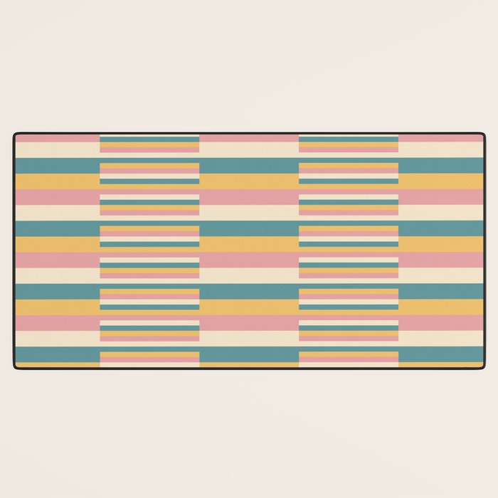 Mixed Stripes Pattern X Retro Summer Desk Mat Gallery Image 3