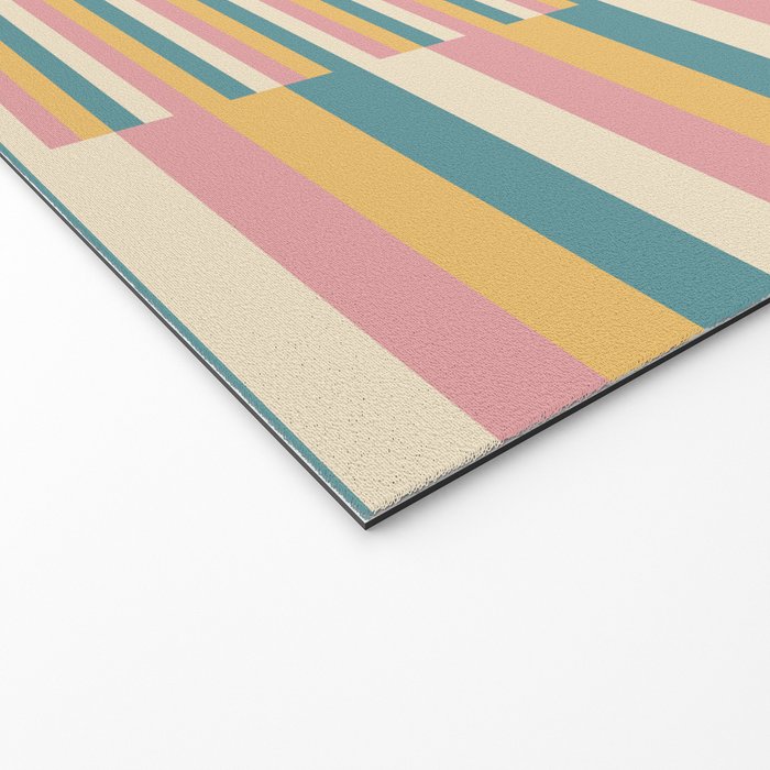 Mixed Stripes Pattern X Retro Summer Welcome Mat Gallery Image 2