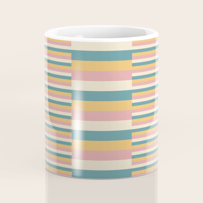 Mixed Stripes Pattern X Retro Summer Coffee Mug Gallery Image 4