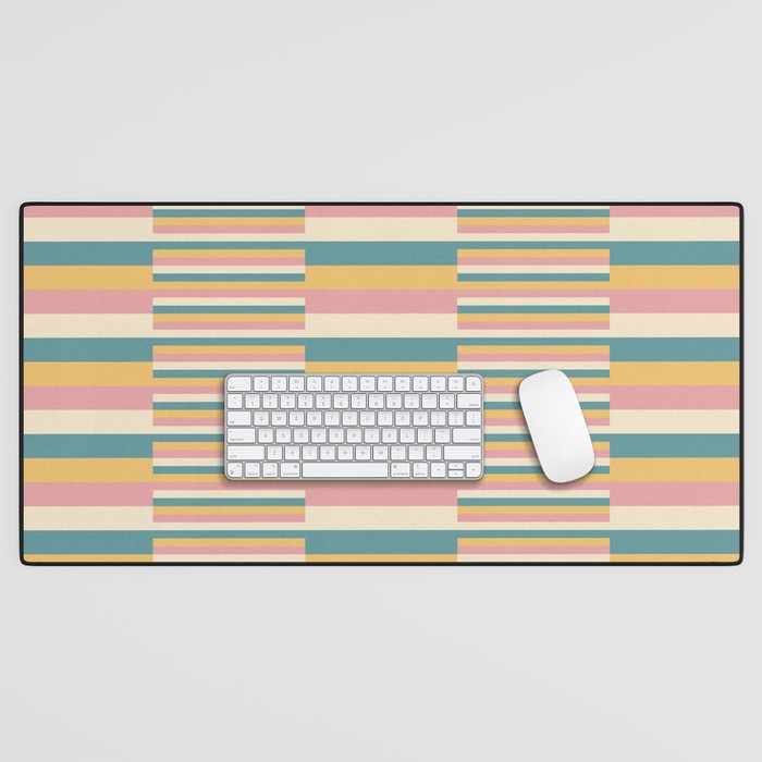 Mixed Stripes Pattern X Retro Summer Desk Mat Gallery Image 1