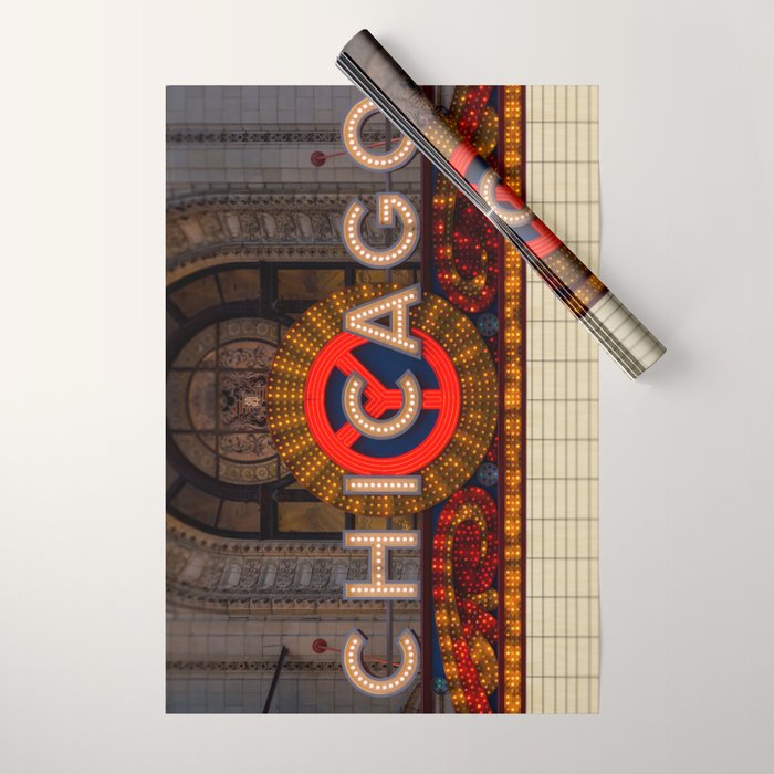 Glowing Chicago Wrapping Paper Gallery Image 1