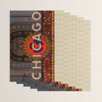 Glowing Chicago Wrapping Paper Gallery Image 3