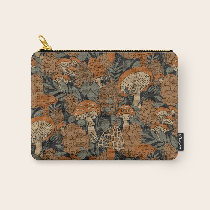Autumn Mushrooms and Pinecones Carry All Pouch Gallery Image 1