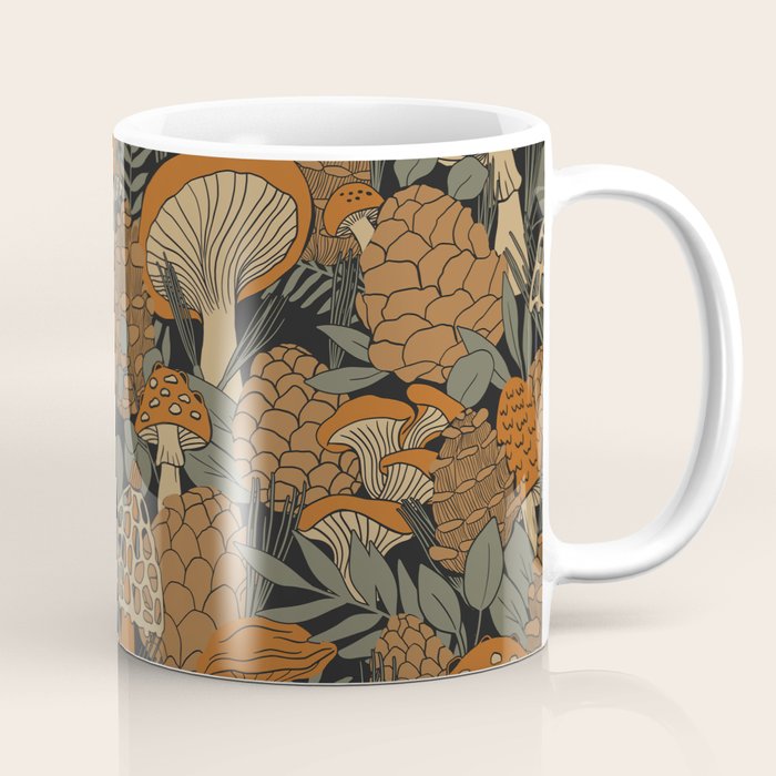 Autumn Mushrooms and Pinecones Coffee Mug Gallery Image 1