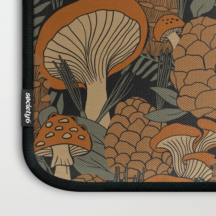 Autumn Mushrooms and Pinecones Laptop Sleeve Gallery Image 3