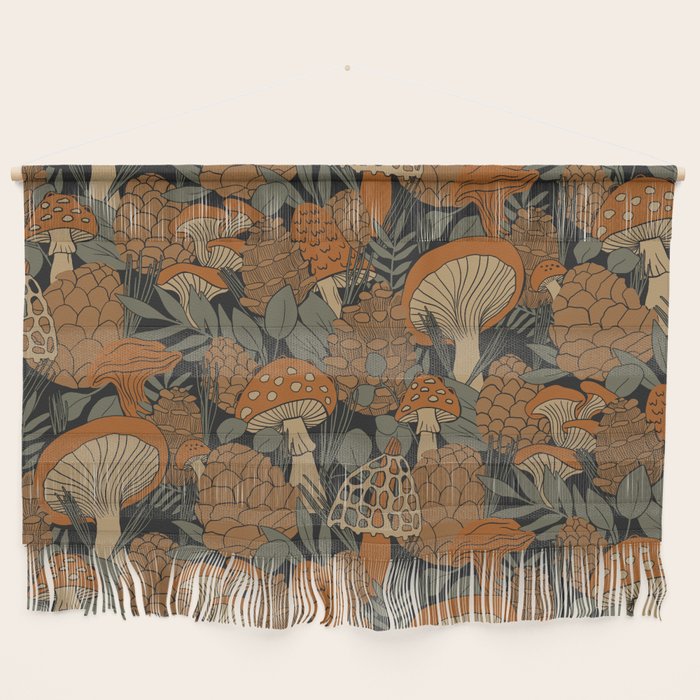 Autumn Mushrooms and Pinecones Wall Hanging Gallery Image 1