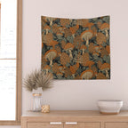 Autumn Mushrooms and Pinecones Wall Tapestry Gallery Image 2