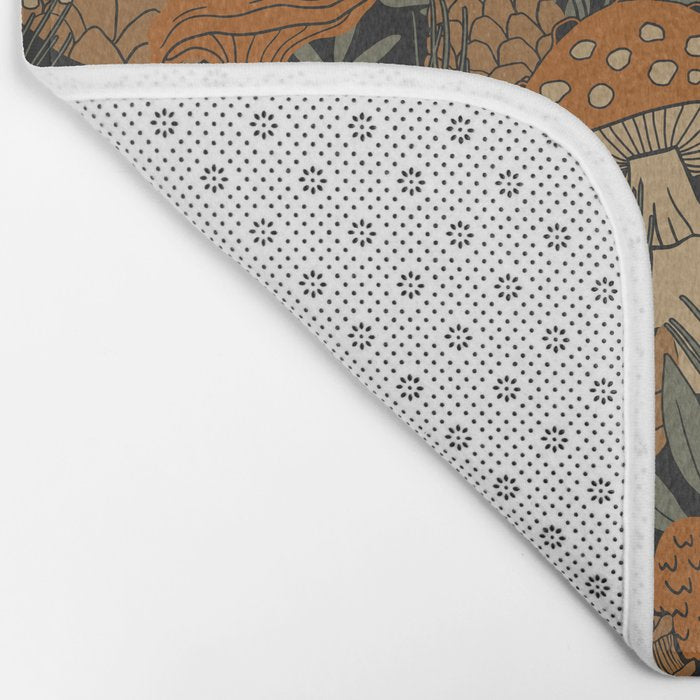 Autumn Mushrooms and Pinecones Bath Mat Gallery Image 2