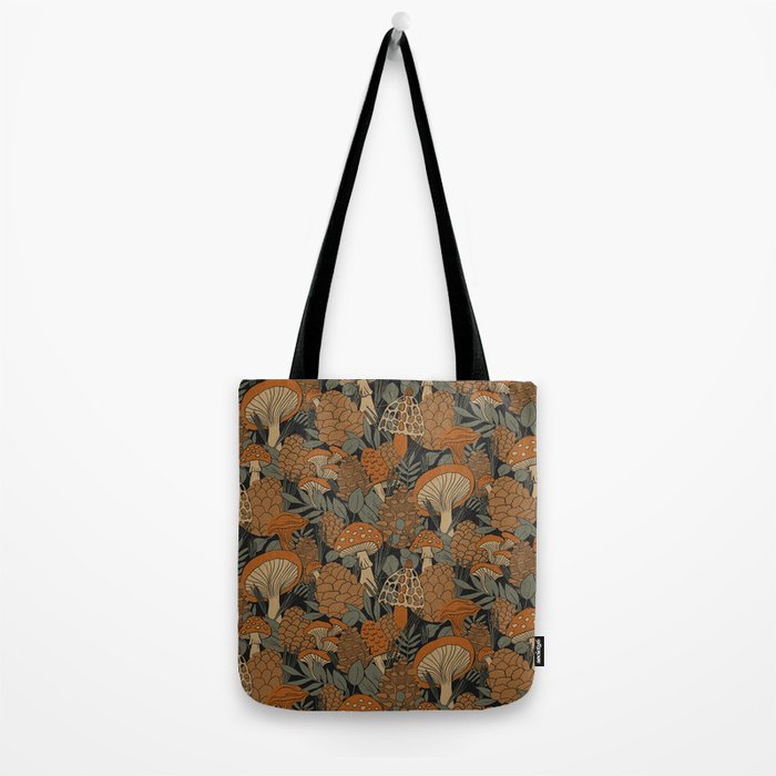 Autumn Mushrooms and Pinecones Tote Bag Gallery Image 2