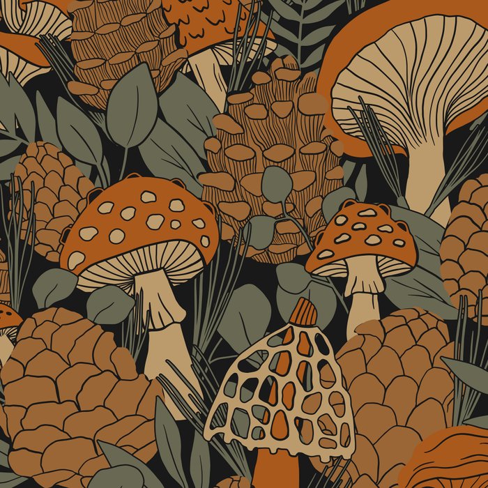 Autumn Mushrooms and Pinecones Coffee Mug Gallery Image 2