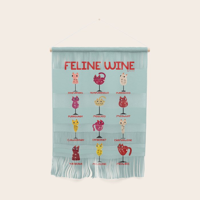 Feline Wine - Cats in Wine Glasses Wall Hanging Gallery Image 1
