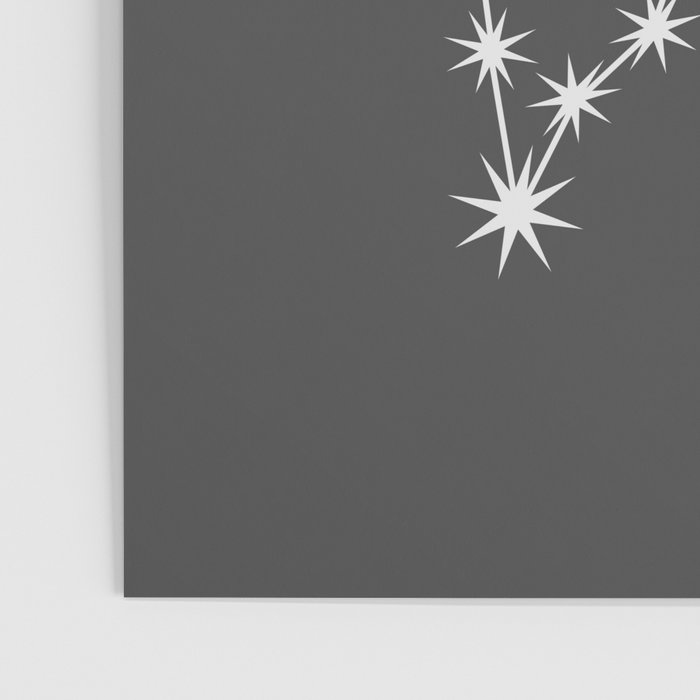 Pisces Zodiac Star Constellation Line Art Grey Poster Gallery Image 3