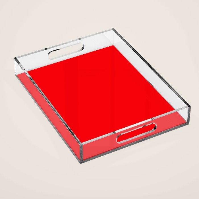 NOW BRIGHT RED SOLID COLOR Acrylic Tray Gallery Image 1