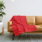 NOW BRIGHT RED SOLID COLOR Throw Blanket Gallery Image 1