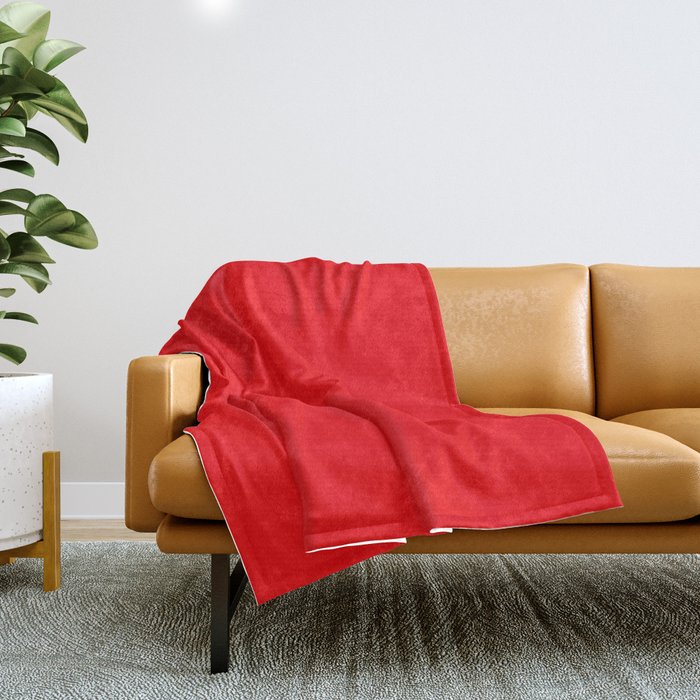NOW BRIGHT RED SOLID COLOR Throw Blanket Gallery Image 1