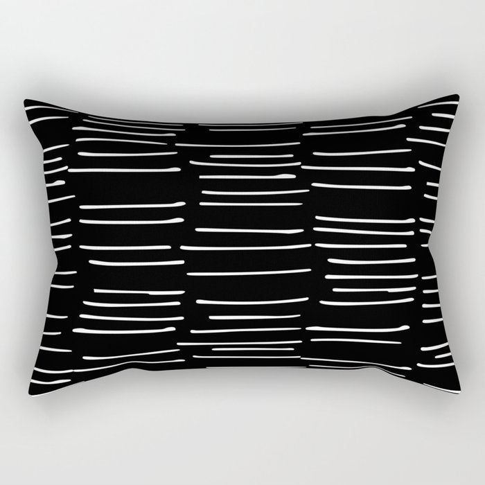 Abstract Stripes on Black Rectangular Pillow Gallery Image 2