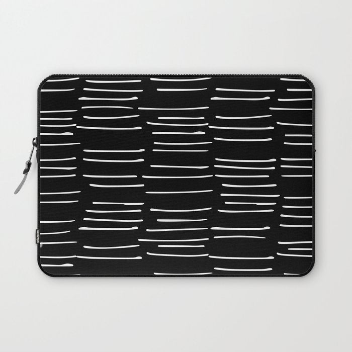 Abstract Stripes on Black Laptop Sleeve Gallery Image 1