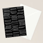 Abstract Stripes on Black Stationery Card Gallery Image 2