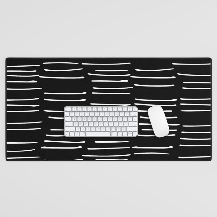 Abstract Stripes on Black Desk Mat Gallery Image 1