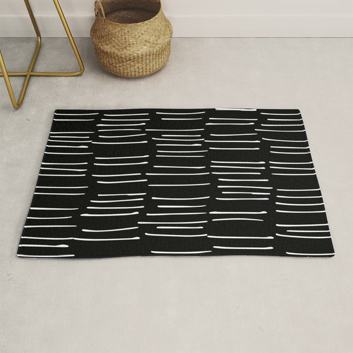Abstract Stripes on Black Rug Gallery Image 1