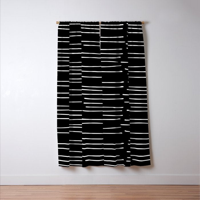Abstract Stripes on Black Window Curtain Gallery Image 3