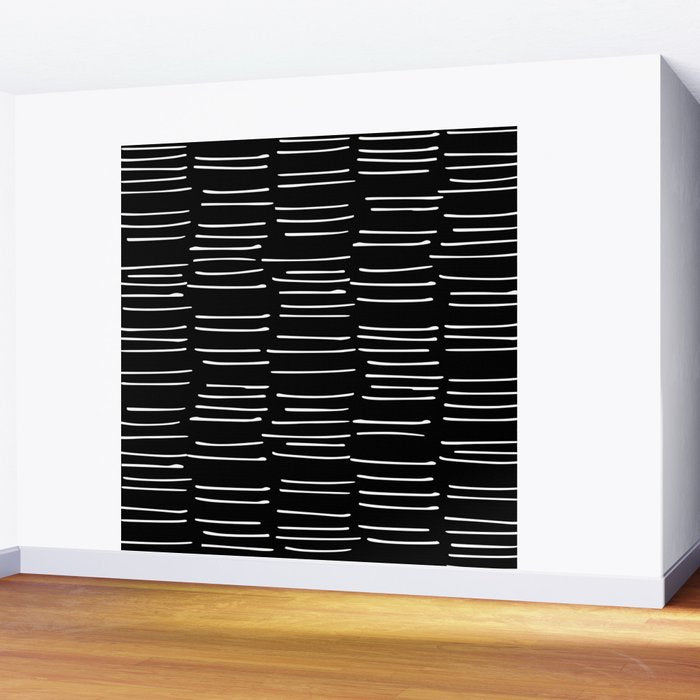Abstract Stripes on Black Wall Mural Gallery Image 2