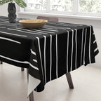 Abstract Stripes on Black Tablecloth Gallery Image 3