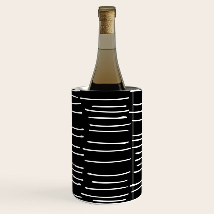 Abstract Stripes on Black Wine Chiller Gallery Image 1