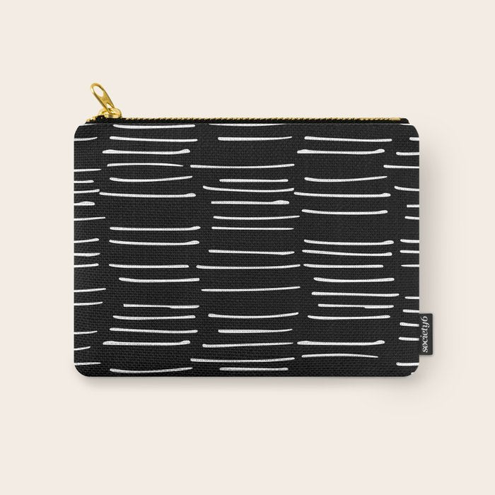 Abstract Stripes on Black Carry All Pouch Gallery Image 1