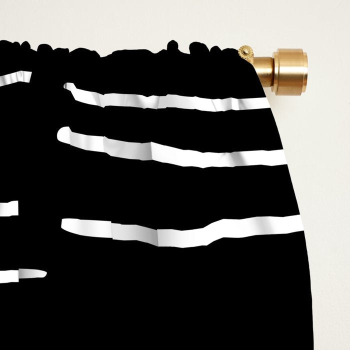 Abstract Stripes on Black Window Curtain Gallery Image 2