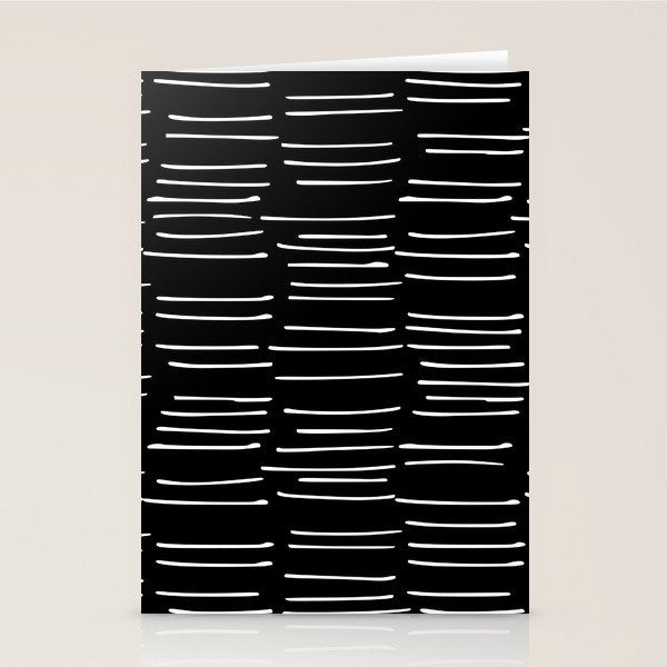 Abstract Stripes on Black Stationery Card Gallery Image 1