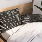 Abstract Stripes on Black Pillow Sham Gallery Image 2