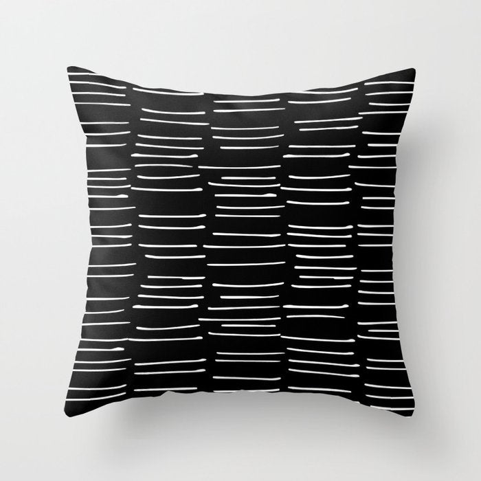 Abstract Stripes on Black Throw Pillow Gallery Image 6
