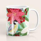 Winter birds tits and Christmas flowers Coffee Mug Gallery Image 1