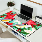 Winter birds tits and Christmas flowers Desk Mat Gallery Image 2