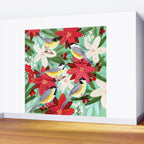 Winter birds tits and Christmas flowers Wall Mural Gallery Image 2