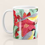 Winter birds tits and Christmas flowers Coffee Mug Gallery Image 3