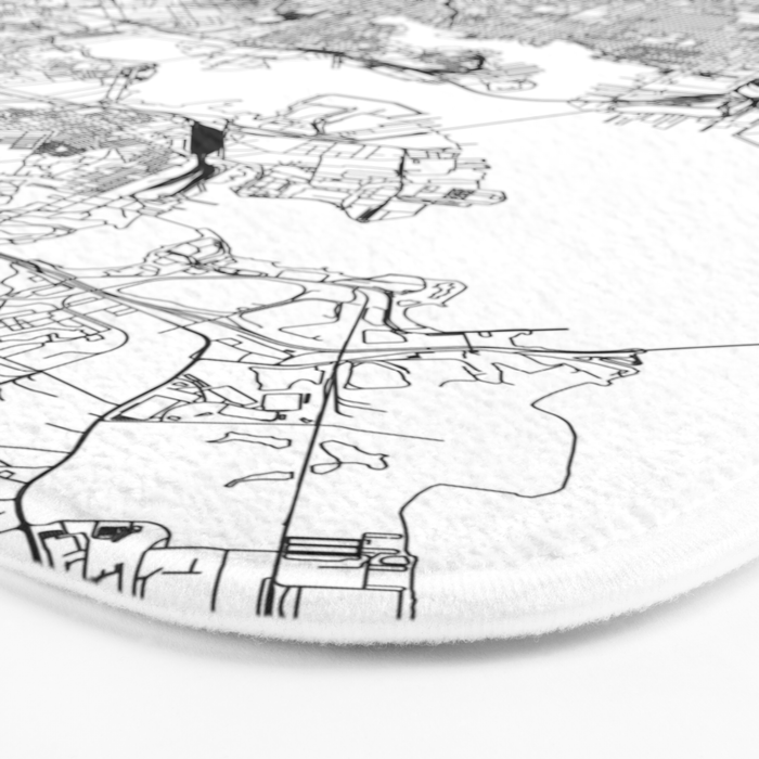 Baltimore White Map Bath Mat Gallery Image 3